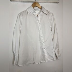 AEL Amy Enjoy Life White Asymmetrical Button Cutout Back Top